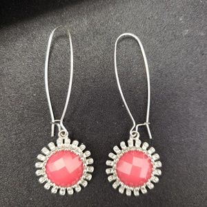 Raspberry silver earrings